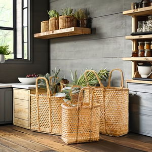 ตะกร้าหวายแบบถือสำหรับใช้กลางแจ้งและในตลาดตะกร้าหวายจากเวียดนาม - Product Image 1