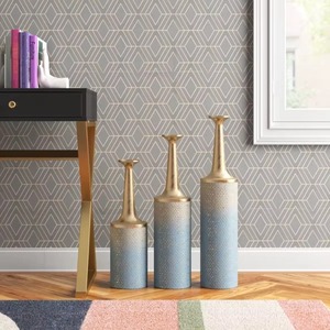 Ensemble de vases en métal décoratifs élégants, adaptés à la décoration intérieure, à l'entrée, au couloir et à la salle de séjour, fabriqués à la main en Inde - Product Image 4