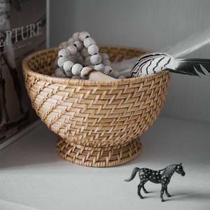 Cuenco de ratán hecho a mano redondo vietnamita, diseño elegante y sostenible para cocina, hogar, almacenamiento y decoración de frutas - Product Image 4