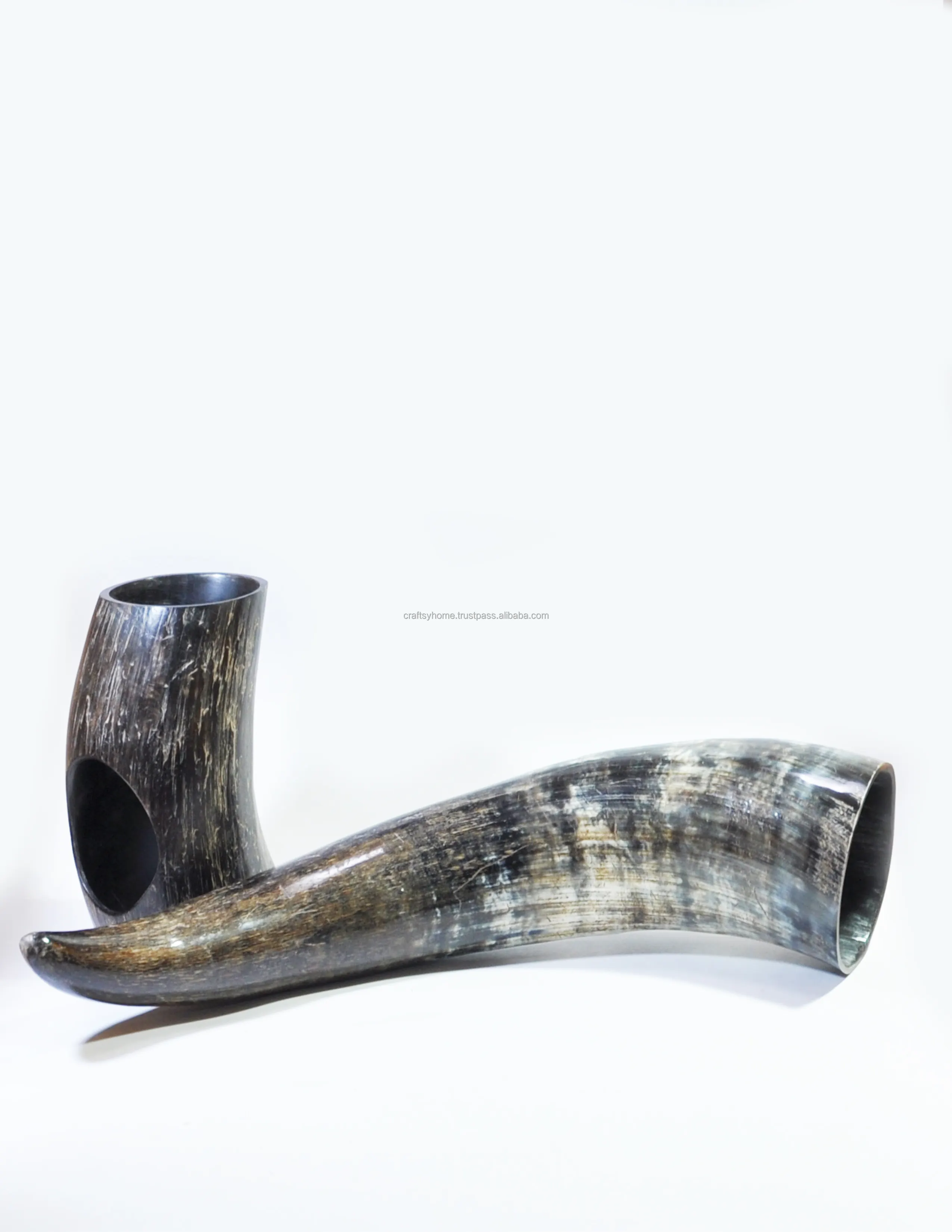 100% Quality Assured Ox/Buffalo Natural Horns Finished Viking Drinking Horns Set With Horn Stand agate by Craftsy Home