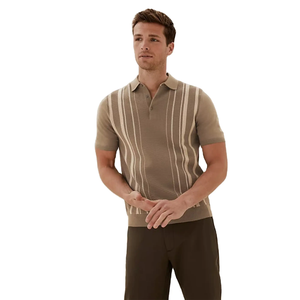 Polo pour homme en gros, style classique simple, col polo, pull polyvalent, tricot - Product Image 1