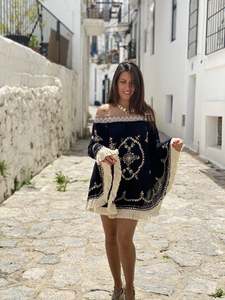 2024 nuevo bohemio bordado corto estilo Ombre vestido de una pieza bordado a mano para mujer ropa de playa suelta vestido de una pieza - Product Image 5