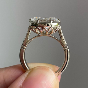 Top vente 2.50 carats Original Moissanite étape coupe ovale bague de fiançailles Original 18K or jaune bijoux fins anneaux en gros - Product Image 4