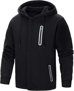 Logo personnalisé en gros de haute qualité 100% coton hommes décontracté à manches longues hommes pull zippé polaire sweats à capuche pour hommes - Product Image 6