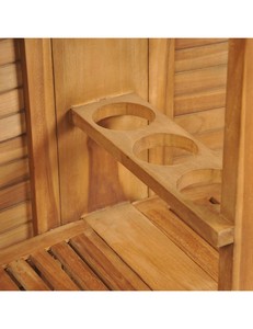 Ensemble de table de bar en bois pliable avec comptoir à lattes courbes et chaises hautes pliantes assorties - Product Image 6