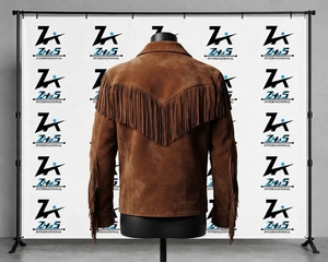 2026 Newest Design Brown Suede Leather <b>Jacket</b> <b>Western</b> Fringe Vintage Casual Outerwear Custom Design Suede Leather <b>Jackets</b> - Product Image 2