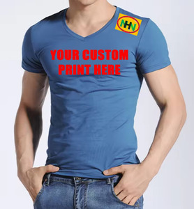 <b>Men's</b> Formal 100% Polyester Knitted <b>V</b>-<b>Neck</b> <b>T</b>-<b>Shirt</b> Breathable Regular Short Sleeve Solid 180 Grams Silk Screen Printed Front - Product Image 6