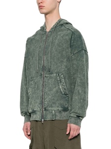 Sudaderas con capucha con cremallera personalizada Chaqueta 100% algodón French Terry Blank Slim Fit Full Zip up Vintage Acid Wash Sudaderas con capucha desgastadas para hombres - Product Image 2