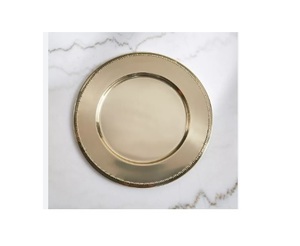 แผ่นโลหะทุบชุบทองเหลืองแบบคลาสสิกของอินเดียเครื่องใช้บนโต๊ะอาหารทรงกลมสำหรับบ้านและงานแต่งงาน - Product Image 1