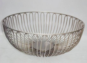 ตะกร้าผลไม้โลหะเคลือบเงาสไตล์โบราณสำหรับใช้ในครัวสินค้าอินเดีย - Product Image 4