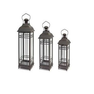 Ensemble exquis de 3 lanternes marocaines en métal avec bougeoir d'impression de gravure parfait pour la décoration élégante de maison et de restaurant - Product Image 1