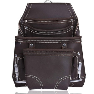 Sac à outils pour électricien en cuir de qualité supérieure, design amélioré, corps en cuir robuste avec espace sécurisé pour les outils - Product Image 1