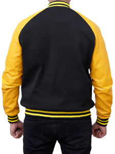 Blouson universitaire en laine chenille personnalisé, surdimensionné, avec logo, style Letterman, en cuir, grande taille, pour homme, hiver 2026 - Vente en gros - Product Image 2
