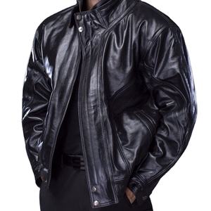 Nueva Chaqueta de Cuero Genuino de la Mejor Calidad para Hombre, Chaqueta Bomber de Piel de Vaca de Primera Capa, Chaqueta de Motociclista con Solapa para Hombre - Product Image 1