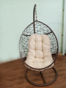 Fauteuil suspendu en poly rotin moderne PRSW-CSG, forme d'œuf, meubles de jardin et de patio - Product Image 3