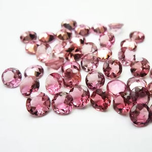 Piedra preciosa natural de turmalina rosa, corte facetado redondo suelto, piedra preciosa natural de alta calidad para uso de joyería a granel - Product Image 1