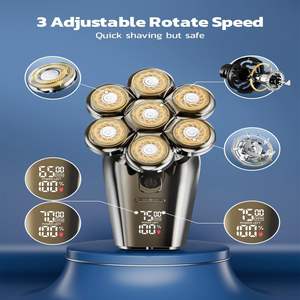 Rasoir Électrique Rotatif pour Hommes, Utilisation Humide/Sèche, Sans Fil, Rechargeable, avec Écran LED, Tondeuse à Barbe de Fabrication Allemande, Kit de Toilettage IPX7 - Product Image 3
