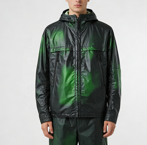 <b>Winter</b> Heat Reactive Color Changing Men's Casual Coated Woven <b>Jacket</b> with <b>Waterproof</b> Thermochromic Zipper - Product Image 1