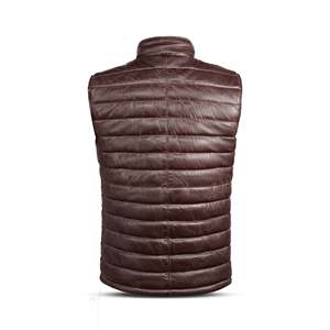Gilet matelassé en cuir d'agneau Mehroon SF006, décontracté, réversible, grande taille, vêtement d'extérieur, logo personnalisé, toile, polyester, tricoté - Product Image 3