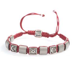 สร้อยข้อมือเงินแท้ 925 ประดับด้วยหินเฮมาไทต์ รูปพระจันทร์เสี้ยวและดาว - Product Image 3