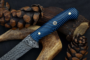 มีดแล่เนื้อเหล็กดามัสกัสทำด้วยมือมีดแล่เนื้อสีฟ้าทำด้วยมือมีดทำครัวสำหรับแล่เนื้อปลา - Product Image 2