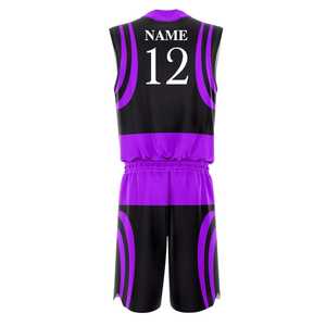 Ensemble d'uniformes de basket-ball d'équipe personnalisés pour adultes évacuation de l'humidité 100% polyester tissu imperméable impression numérique logo personnalisé - Product Image 3