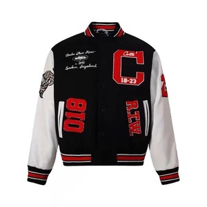 แจ็กเก็ตแขนยาวสไตล์ตัวแทนมหาวิทยาลัยแจ็กเก็ตเบสบอลเลตเทอร์แมนใส่เล่นกีฬาฤดูหนาวมาใหม่ - Product Image 1