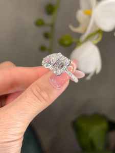 Anillo Eternity Toi Moi de Plata 925 con Moissanita Original Fina, Corte Esmeralda y Pera, Personalizable, Regalo de Aniversario para Enamorados - Product Image 3