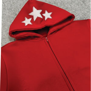 Sweat à capuche lourd pour homme avec fermeture éclair, broderie délavée au soleil, style streetwear, lavage à l'acide, fabrication sur mesure - Product Image 5