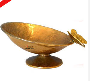 Vente chaude forme ronde or fini métal aluminium nourriture et salade bol de service pour hôtel restaurant - Product Image 2