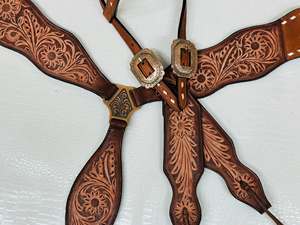 Juego de Cabezada y Pechera para Caballo Estilo Occidental de Lujo, Cuero de Primera Calidad con Pedrería, Hecho a Mano, Equipo de Equitación Personalizado - Product Image 4