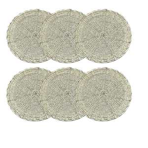 Posavasos con cuentas hechos a mano, posavasos clásicos con respaldo de poliéster (4x4 pulgadas) Iglesia y regalos religiosos portátiles - Product Image 4