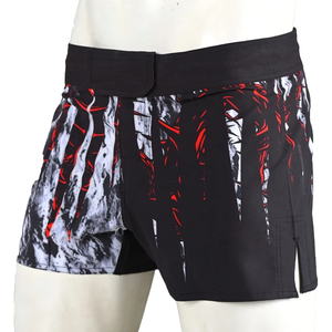 High Quality Breathable Quick Dry <b>Elastic</b> <b>Waist</b> Muay Thai <b>Shorts</b> for Boxing MMA Training Sublimation Print <b>Men</b> - Product Image 3