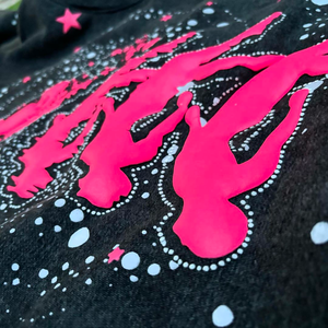 Sweat à capuche oversize pour homme en coton 100% 500 GSM, séchage rapide, anti-froissement, streetwear, impression en relief, strass - Product Image 6