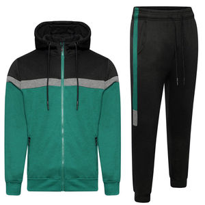 Men's Tracksuit Gym Full <b>Zip</b> <b>Hoodie</b> Top <b>Pockets</b> Bottoms Joggers Fleece Plain Set Comfortable Custom Logo Men's Tracksuit OEM - Product Image 3