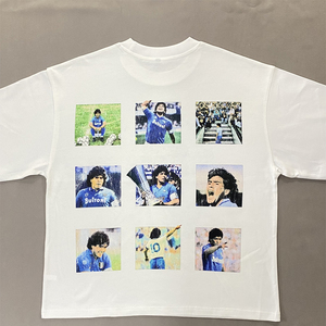 <b>Men's</b> 100% Cotton Casual <b>T</b> <b>Shirt</b> Hot Sale <b>White</b> Oversize Short Sleeve with Loose Drop Shoulder Customizable Solid Pattern - Product Image 3