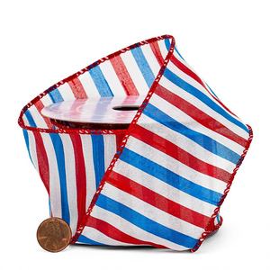 Cinta Metálica de Poliéster con Rayas Horizontales Estilo Americano para Decoración de Cumpleaños - Product Image 3