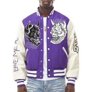 Broderie Collège Baseball Veste Personnalisé Coton Letterman Hommes Vestes Bomber Plus La Taille Manteau Homme Varsity Veste De Haute Qualité - Product Image 3