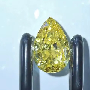 Diamant de laboratoire de 10 carats, taille poire, jaune vif fantaisie, certifié IGI, clarté VVS2, polissage excellent, diamant CVD en vrac pour - Product Image 1