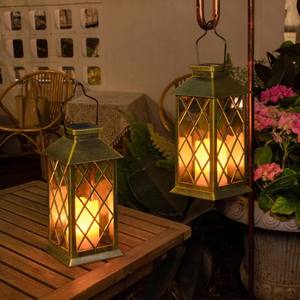 Lanterne décorative suspendue bougie sans flamme scintillante lanterne de jardin en métal vintage étanche pour décoration de table patio cour - Product Image 3