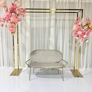 Arches de mariage pour la cérémonie, support <span class=keywords><strong>rectangulaire</strong></span> en métal pour ballons, support d'accessoires de fond en métal doré de haute qualité pour la fête - Product Image 1