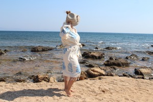 Turkish Bathrobe Cotton Quick Drying Long Sleeves Colorful Soft Washable Patterned Size Option Factory Sale Good Quality - Product Image 5