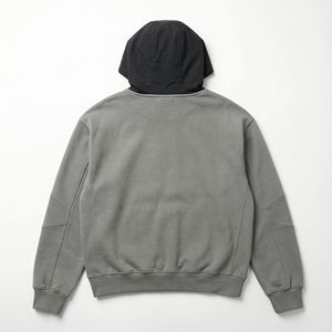 Sudadera con Capucha de Felpa 100% Algodón al por Mayor para Hombre, Personalizada, de Alta Calidad, con Bolsillo de Pedrería, Cierre de Cremallera, Capucha Lisa, Teñida, para Invierno - Product Image 2