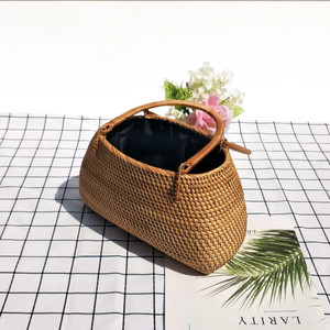 Multipurpose rattan storage bags trendy wallet bag women <b>purse</b> handbags with various sizes - Product Image 5