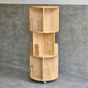KS68191 Librero Móvil de Madera Natural de 3 Niveles, Portátil para Hogar, Oficina, Dormitorio, Sala de Estar, Taller, Diseño Moderno y Tradicional - Product Image 3
