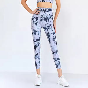 Women's High Waist Yoga Pants Quick Dry Fitness Gym <b>Tights</b> Custom Sublimation Printed Elastic Waist Tight Fitting Legging - Product Image 6