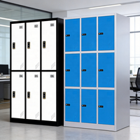 Armoire de rangement métallique à 6 compartiments pour vestiaire de gym, fitness, école - Casier démontable pour vêtements