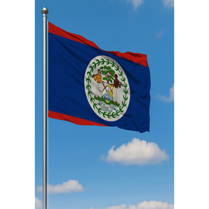 Drapeau extérieur du Belize avec impression numérique, mât en aluminium durable, bannières en polyester satiné effet soie - Product Image 3