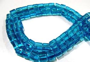 Cuentas de Topacio Azul en Forma de Cubo de 5 mm, Lisas, en Forma de Caja, Cuentas de Piedra de Cuarzo Hidroeléctrico al por Mayor, 10 Pulgadas de Largo por Hilo - Product Image 3