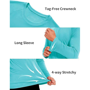 Camiseta Deportiva de Manga Larga Ligera para Hombre, Protección UV, Secado Rápido, Tejido Elástico Transpirable, Ajuste Atlético, Duradera para Entrenamiento de MMA - Product Image 4